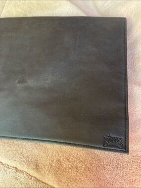 Just found this sample
Soft faux leather, double bonded document holder